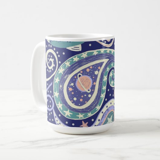 Retro Space Galaxy Design Koffiemok (Voorkant links)