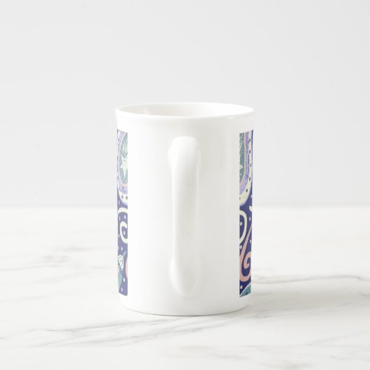 Retro Space Galaxy Design Porselein Kop (Achterkant)