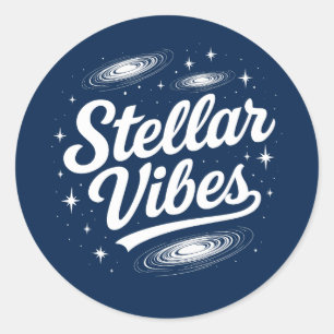 Retro Space Galaxy Design Ronde Sticker