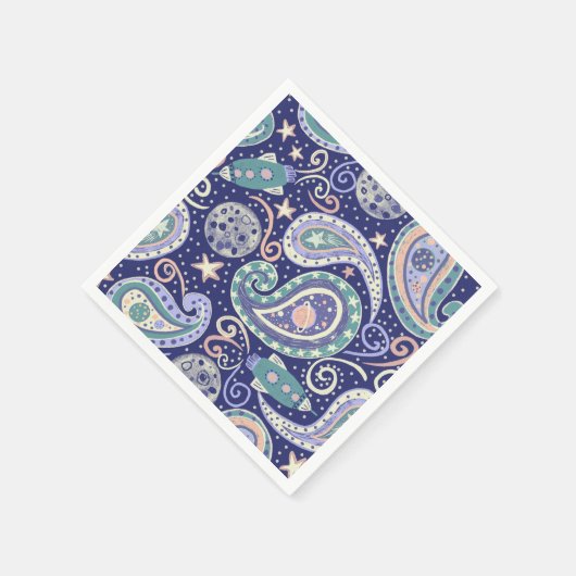 Retro Space Galaxy Design Servet (Hoek)