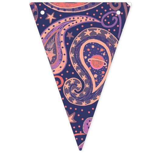 Retro Space Galaxy Design Vlaggetjes (Tweede vlag)