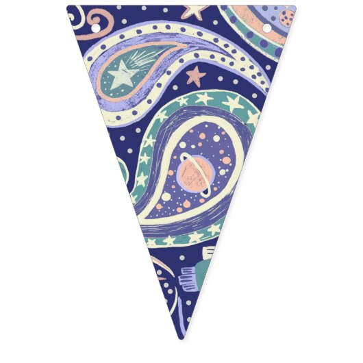 Retro Space Galaxy Design Vlaggetjes (Eerste vlag)