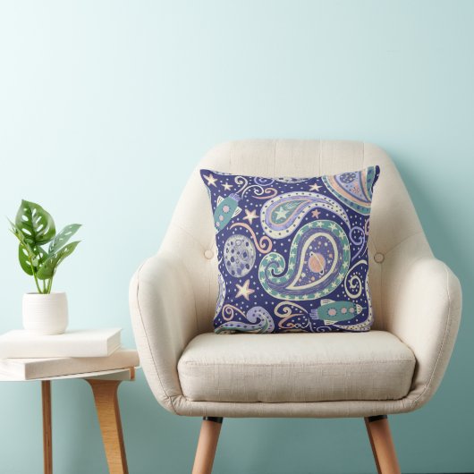 Retro Space Galaxy Paisley Design Kussen (Stoel)