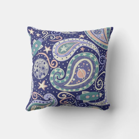 Retro Space Galaxy Paisley Design Kussen (Achterkant)