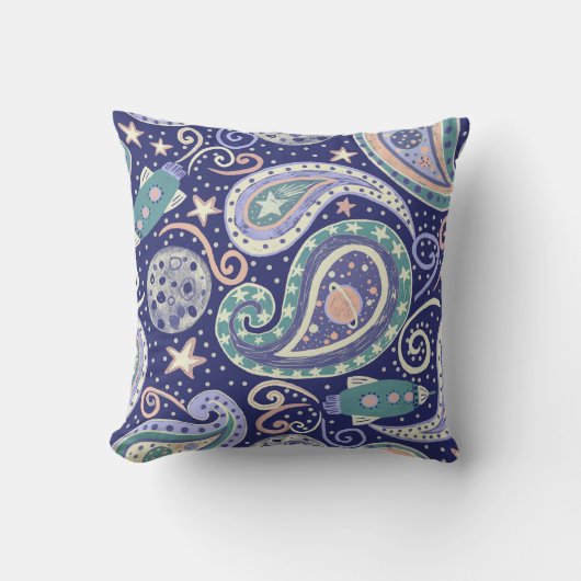 Retro Space Galaxy Paisley Design Kussen (Voorkant)