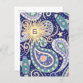 Retro Space Galaxy Verjaardag Kaart