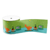 Retro Space Kat Grosgrain lbon Grosgrain Lint (Spoel)