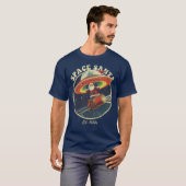 Retro Space Kerstman Kerstshirt T-shirt (Voorkant volledig)