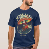 Retro Space Kerstman Kerstshirt T-shirt (Voorkant)