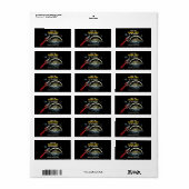 Retro Space Maan Retour Adres Label Sci-Fi (Full Sheet)