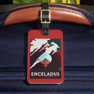 Retro Space Poster-Cassini missie naar Saturnus Bagagelabel