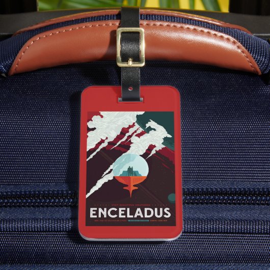 Retro Space Poster-Cassini missie naar Saturnus Bagagelabel (Voorkant Insitu 2)