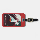 Retro Space Poster-Cassini missie naar Saturnus Bagagelabel (Voorkant horizontaal)