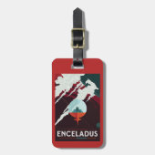 Retro Space Poster-Cassini missie naar Saturnus Bagagelabel (Voorkant verticaal)