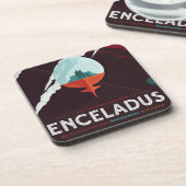 Retro Space Poster-Cassini missie naar Saturnus Bier Onderzetter (Linkerzijde)