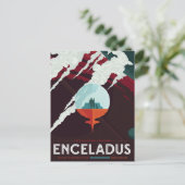 Retro Space Poster-Cassini missie naar Saturnus Briefkaart (Staand voorkant)