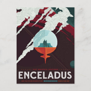 Retro Space Poster-Cassini missie naar Saturnus Briefkaart