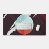 Retro Space Poster-Cassini missie naar Saturnus Bureaumat (Keyboard & Muis)