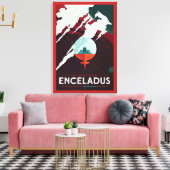 Retro Space Poster-Cassini missie naar Saturnus Canvas Afdruk (Insitu (Woonkamer))