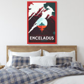 Retro Space Poster-Cassini missie naar Saturnus Canvas Afdruk (Insitu (Slaapkamer))