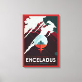 Retro Space Poster-Cassini missie naar Saturnus Canvas Afdruk (Voorkant)