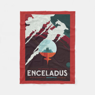 Retro Space Poster-Cassini missie naar Saturnus Fleece Deken