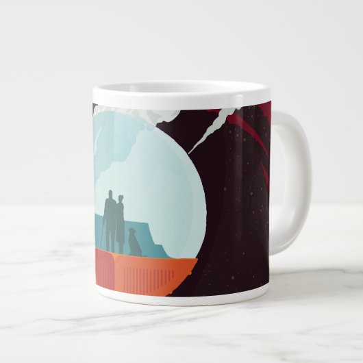 Retro Space Poster-Cassini missie naar Saturnus Grote Koffiekop (Voorkant rechts)