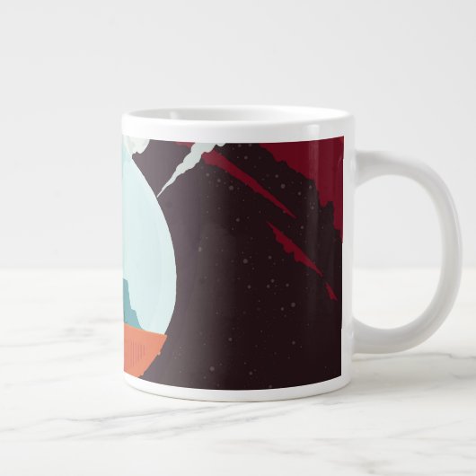 Retro Space Poster-Cassini missie naar Saturnus Grote Koffiekop (Rechts)