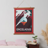 Retro Space Poster-Cassini missie naar Saturnus Hangend Wandkleed (Slaapkamer)