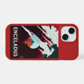 Retro Space Poster-Cassini missie naar Saturnus iPhone 15 Case (Achterkant horizontaal)