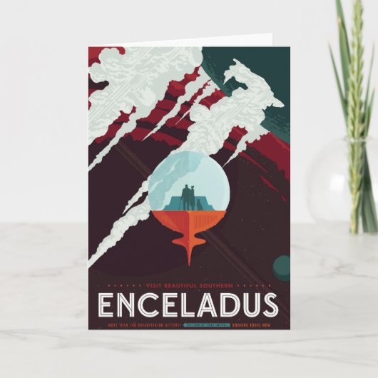 Retro Space Poster-Cassini missie naar Saturnus Kaart (Voorkant)