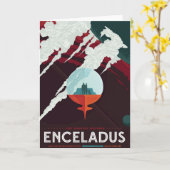 Retro Space Poster-Cassini missie naar Saturnus Kaart (Gele Bloem)