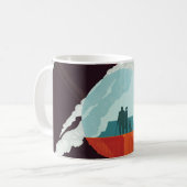 Retro Space Poster-Cassini missie naar Saturnus Koffiemok (Voorkant links)