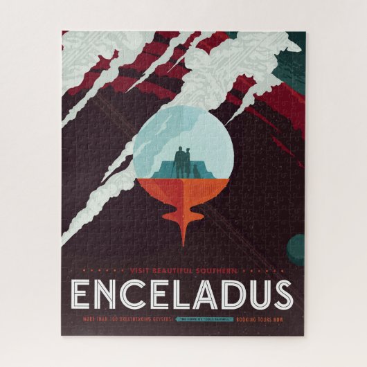 Retro Space Poster-Cassini missie naar Saturnus Legpuzzel (Verticaal)