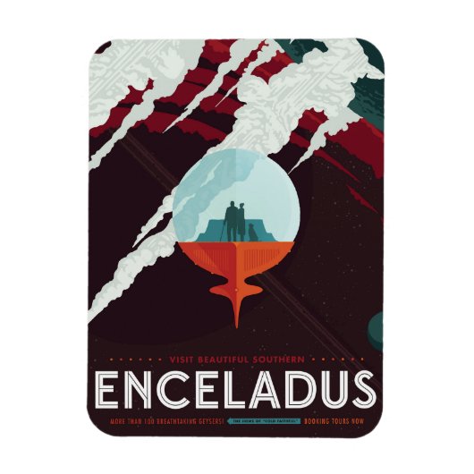 Retro Space Poster-Cassini missie naar Saturnus Magneet (Verticaal)