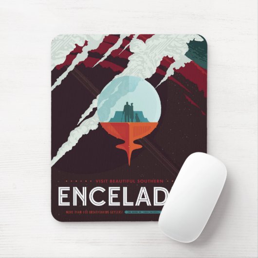 Retro Space Poster-Cassini missie naar Saturnus Muismat (Met muis)