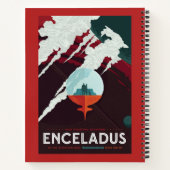 Retro Space Poster-Cassini missie naar Saturnus Notitieboek (Achterkant)
