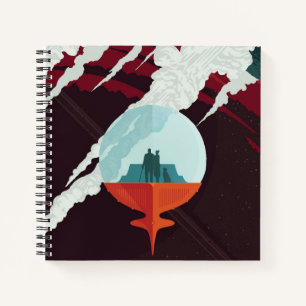 Retro Space Poster-Cassini missie naar Saturnus Notitieboek