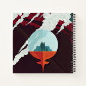 Retro Space Poster-Cassini missie naar Saturnus Notitieboek (Achterkant)