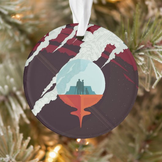 Retro Space Poster-Cassini missie naar Saturnus Ornament (Boom)