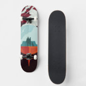 Retro Space Poster-Cassini missie naar Saturnus Persoonlijk Skateboard (Voorkant)