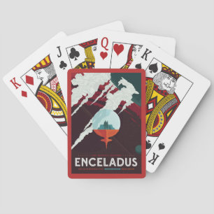 Retro Space Poster-Cassini missie naar Saturnus Pokerkaarten