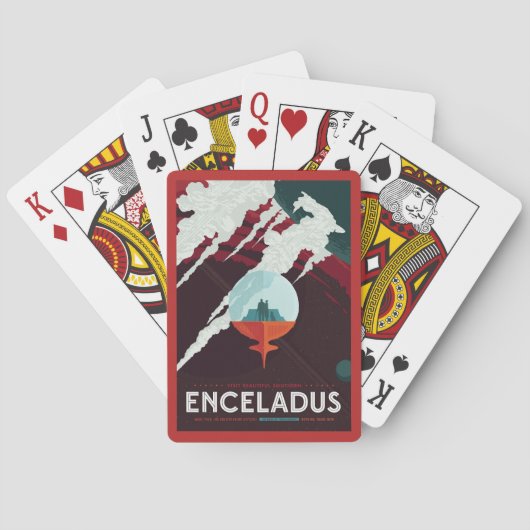 Retro Space Poster-Cassini missie naar Saturnus Pokerkaarten (Achterkant)
