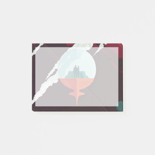 Retro Space Poster-Cassini missie naar Saturnus Post-it® Notes (Voorkant)