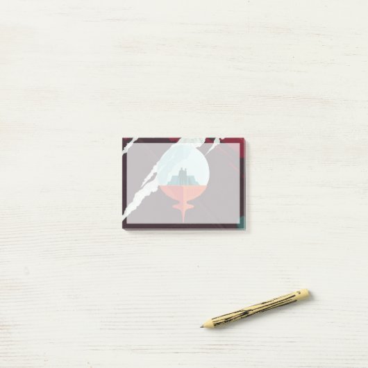 Retro Space Poster-Cassini missie naar Saturnus Post-it® Notes (Op bureau)