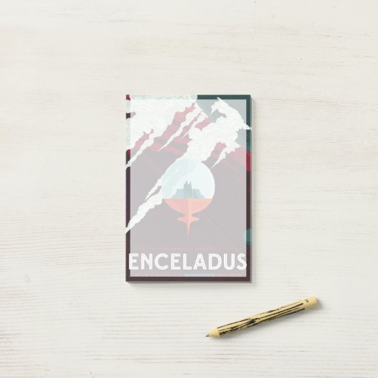 Retro Space Poster-Cassini missie naar Saturnus Post-it® Notes (Op bureau)