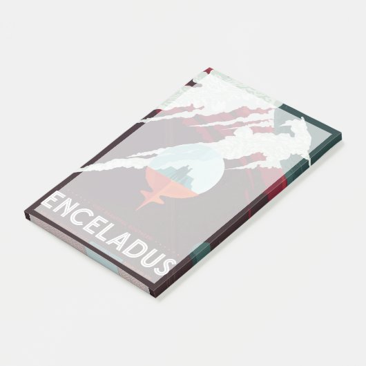 Retro Space Poster-Cassini missie naar Saturnus Post-it® Notes (Schuin)