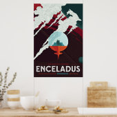 Retro Space Poster-Cassini missie naar Saturnus Poster (Keuken)