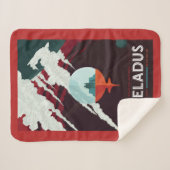 Retro Space Poster-Cassini missie naar Saturnus Sherpa Deken (Voorkant (horizontaal))