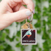 Retro Space Poster-Cassini missie naar Saturnus Sleutelhanger (Hand)